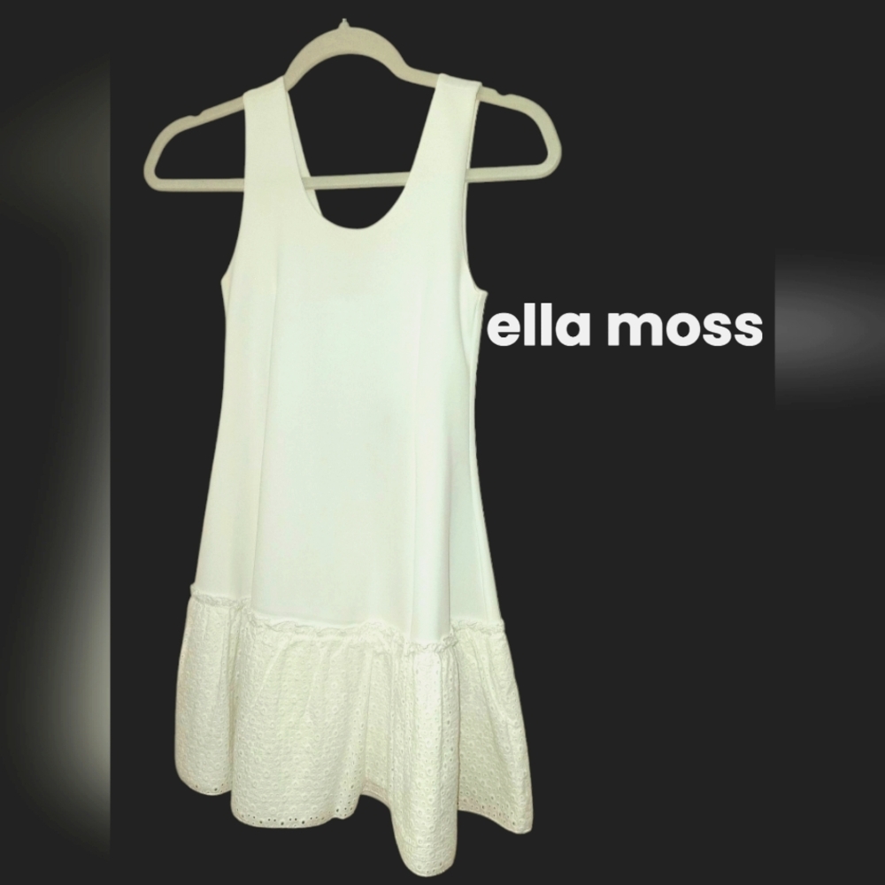 Ella Moss Girls Dress, White, 12, NWT